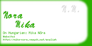 nora mika business card