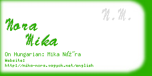 nora mika business card